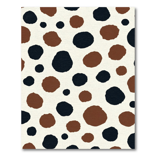 Spotted Black Brown Irregular Shapes Rug