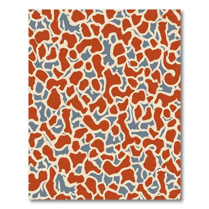 Terracotta Gray Abstract Organic Shapes Rug