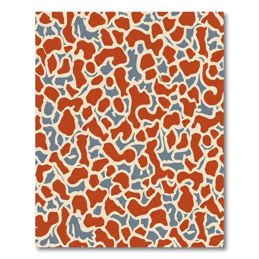 Terracotta Gray Abstract Organic Shapes Rug