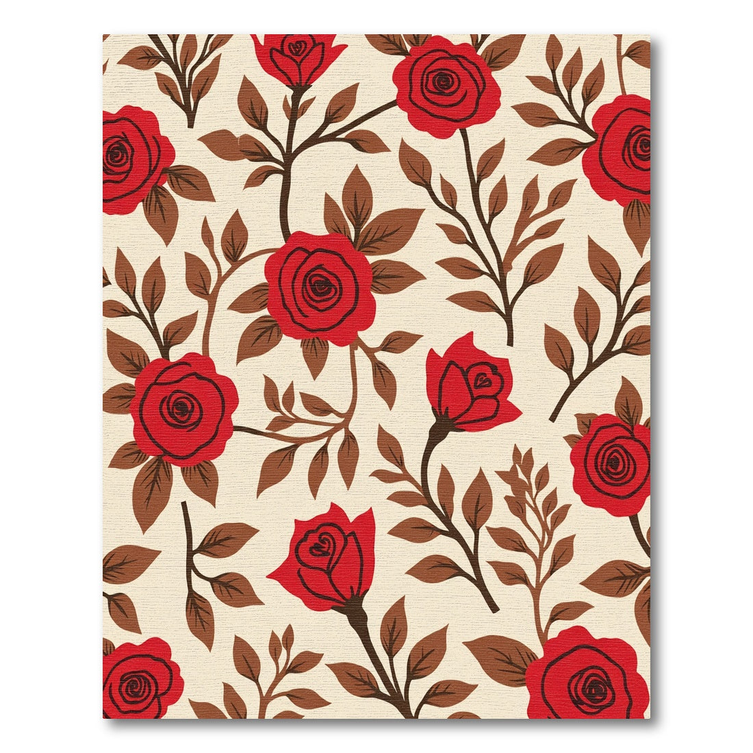 Bold Red Rose Botanic Garden Rug