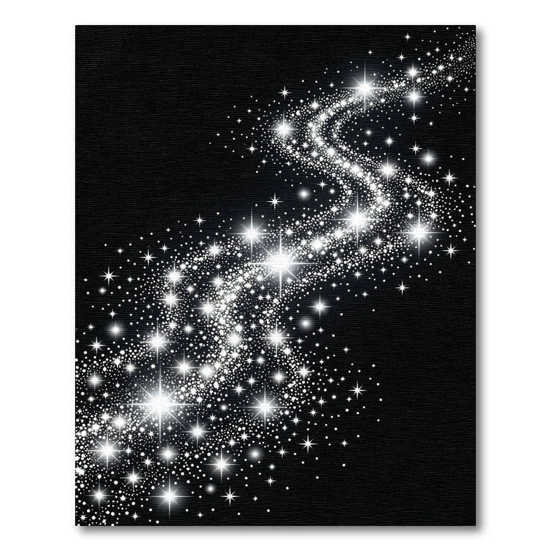 Glittering Black Starry Night Curve Rug