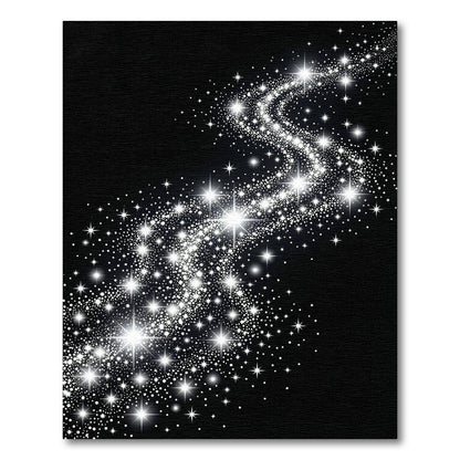 Glittering Black Starry Night Curve Rug