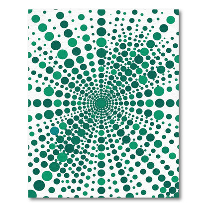 Green Emerald Dot Swirl Rug