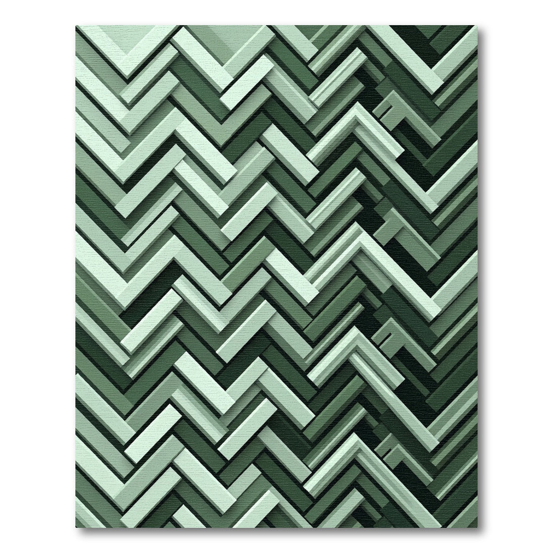 Herringbone Emerald Gradient Slat Rug