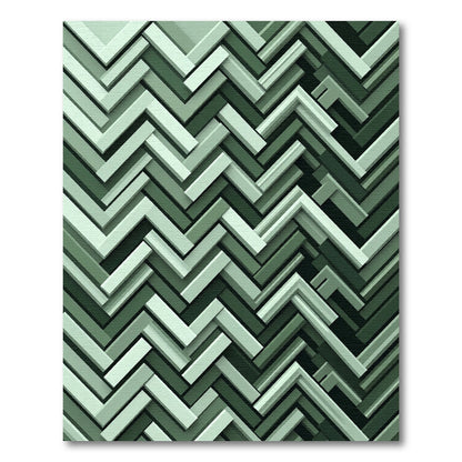 Herringbone Emerald Gradient Slat Rug