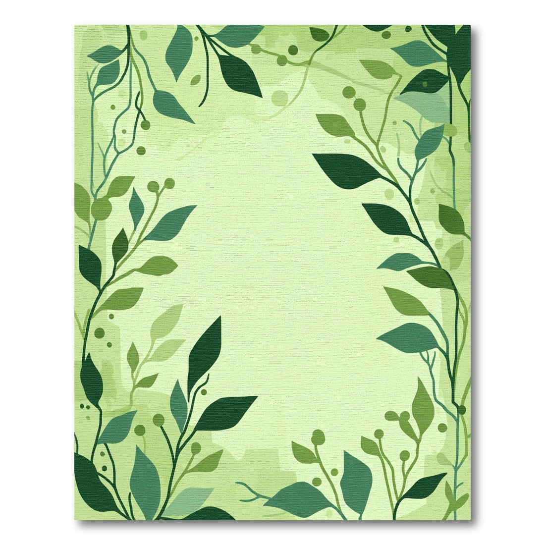 Verdant Lush Leafy Vine Border Rug