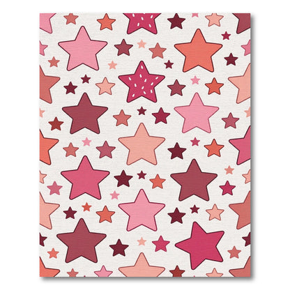 Pink Rose Star Pattern Rug