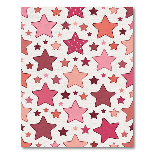 Pink Rose Star Pattern Rug