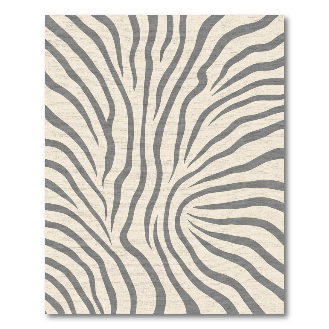 Cream Gray Zebra Stripe Rug