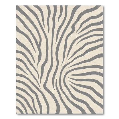 Cream Gray Zebra Stripe Rug