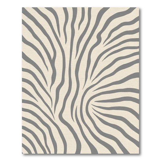 Cream Gray Zebra Stripe Rug