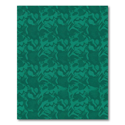 Deep Teal Abstract Blended Forms Rug