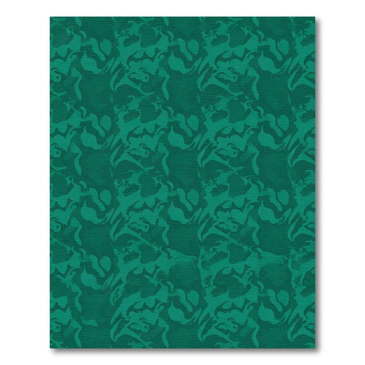 Deep Teal Abstract Blended Forms Rug