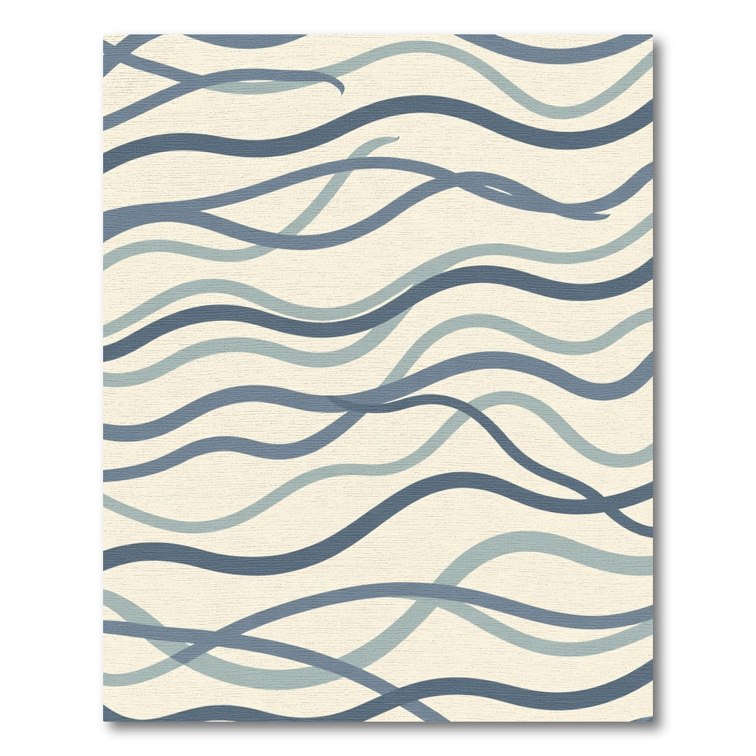 Oceanic Blue Wave Ribbon Rug