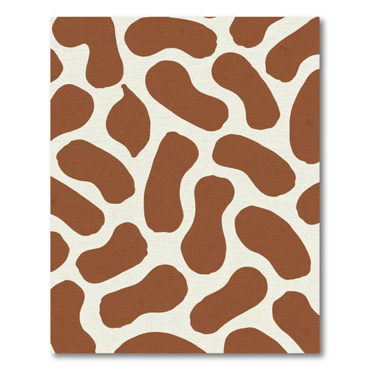 Brown White Blob Abstract Rug
