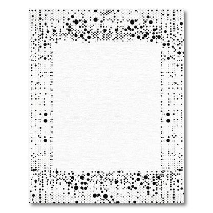 Abstract Black White Dot Border Rug