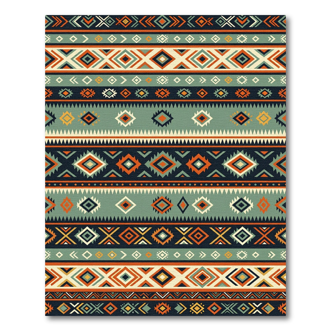 Bold Geometric Tribal Stripe Rug