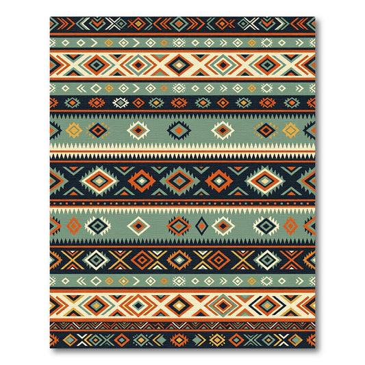Bold Geometric Tribal Stripe Rug