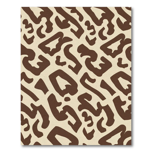 Bold Brown Abstract Animal Print Rug