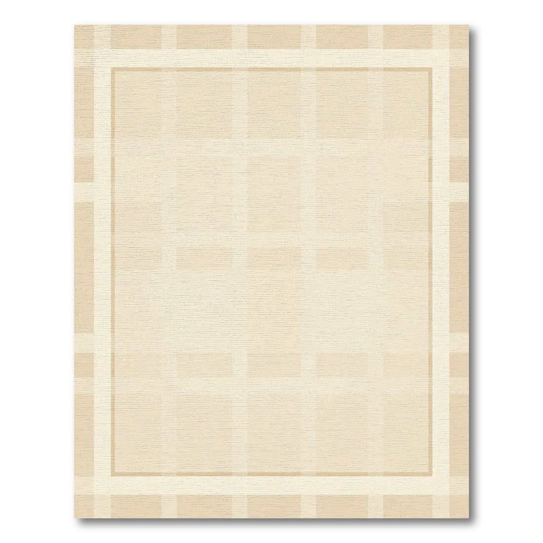 Neutral Beige Soft Plaid Rectangle Rug