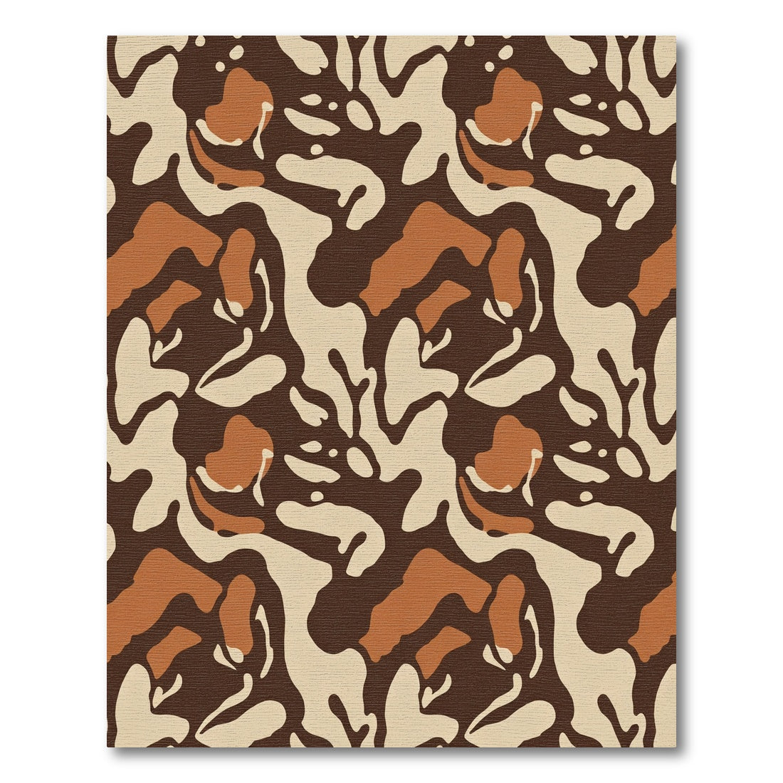 Earthy Abstract Organic Camouflage Rug