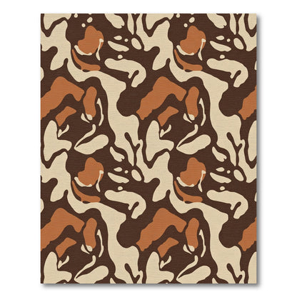 Earthy Abstract Organic Camouflage Rug