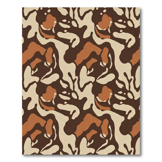 Earthy Abstract Organic Camouflage Rug