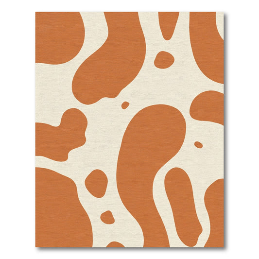Terracotta Cream Abstract Spots Rug