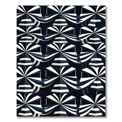Monochrome Striped Sunbrella Radiating Rug