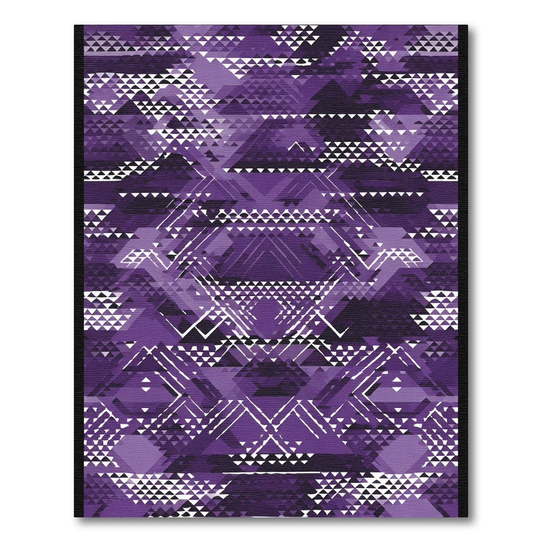 Vibrant Purple Geometric Triangle Cluster Rug