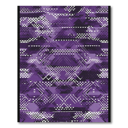 Vibrant Purple Geometric Triangle Cluster Rug