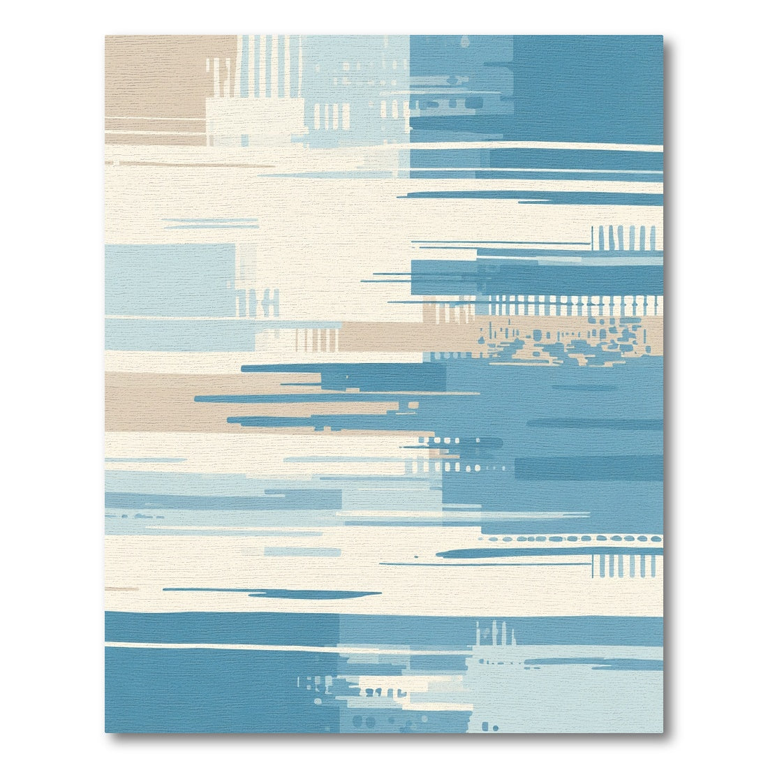 Sandy Blue Contemporary Stripe Rug
