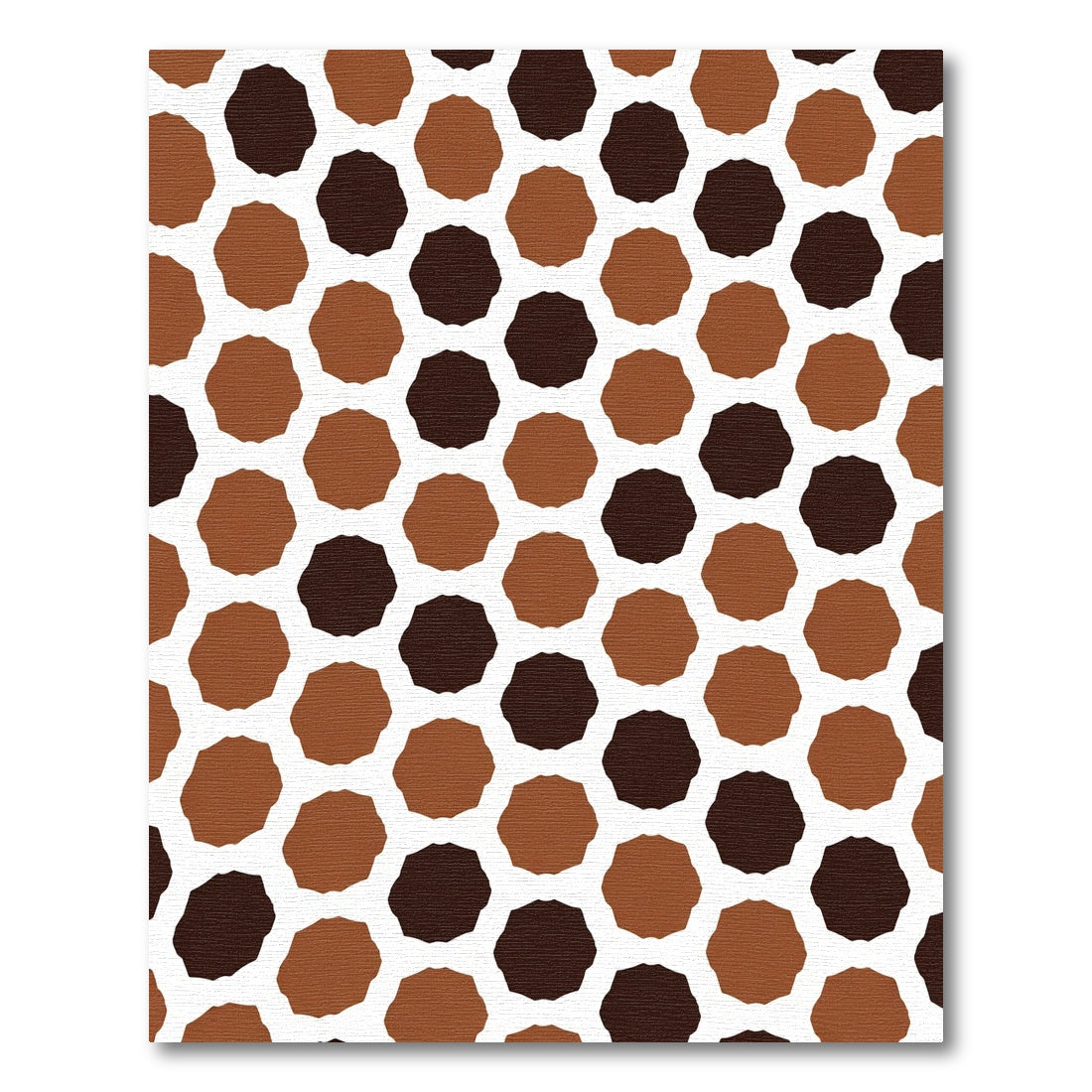 Chocolate Brown Hexagon Geometric Rug