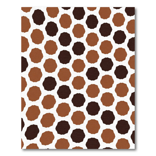 Chocolate Brown Hexagon Geometric Rug