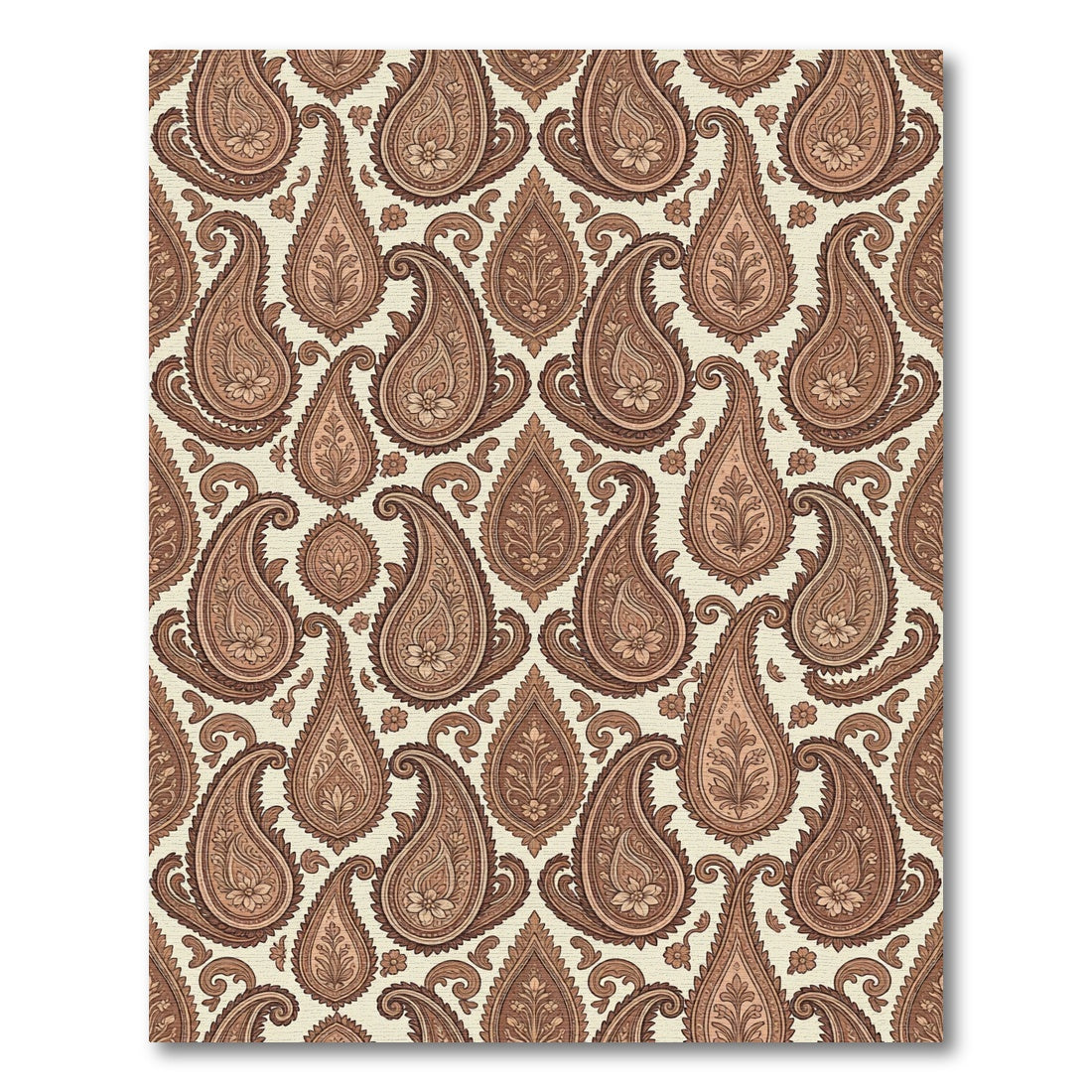 Classic Brown Paisley Floral Tapestry Rug