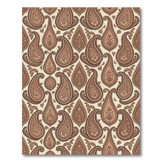 Classic Brown Paisley Floral Tapestry Rug