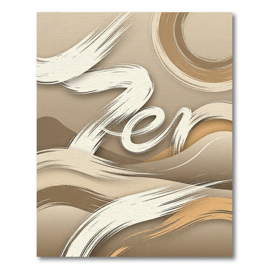 Serene Beige Brushstroke Abstract Rug