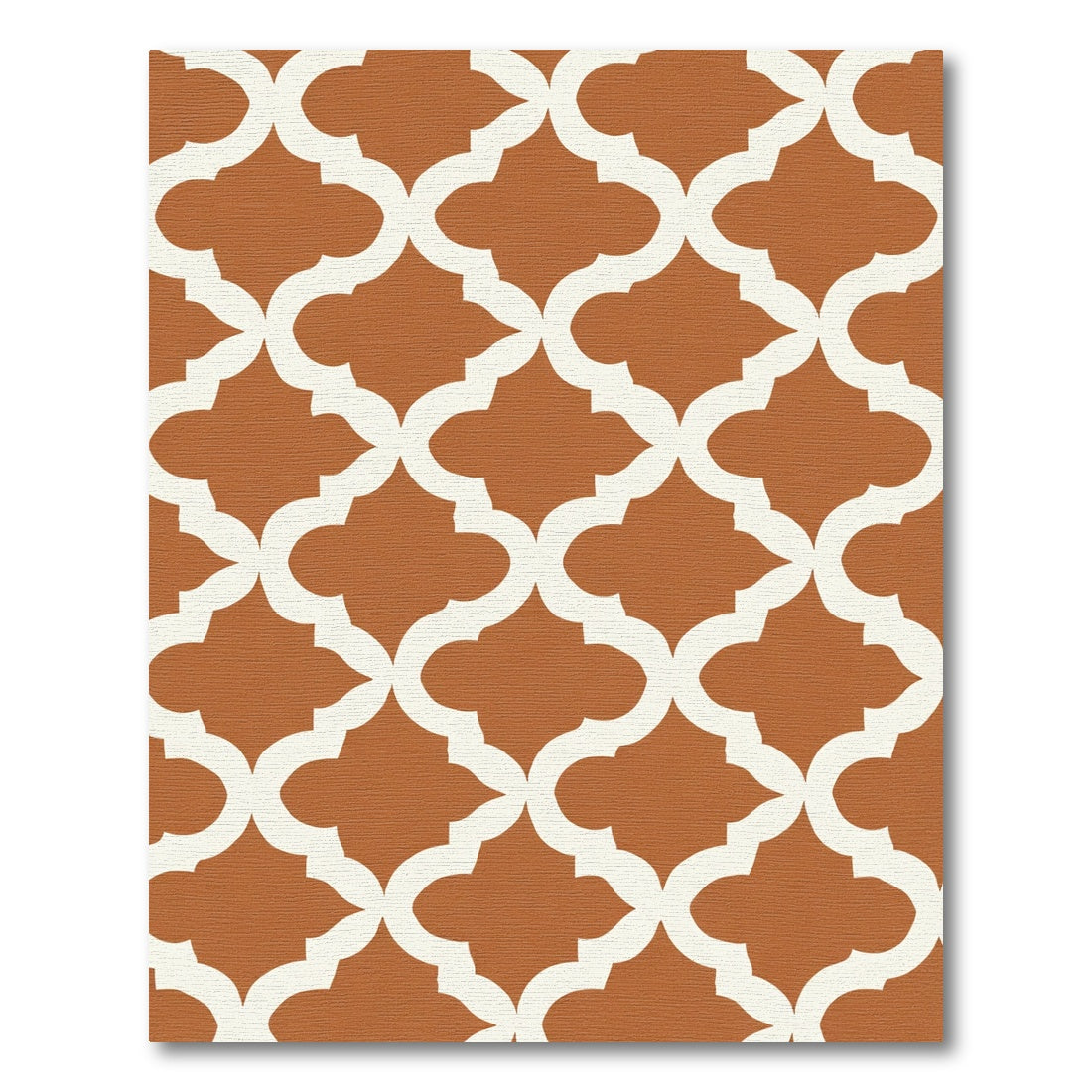Terracotta White Quatrefoil Lattice Rug