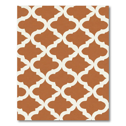 Terracotta White Quatrefoil Lattice Rug