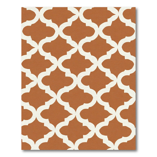 Terracotta White Quatrefoil Lattice Rug