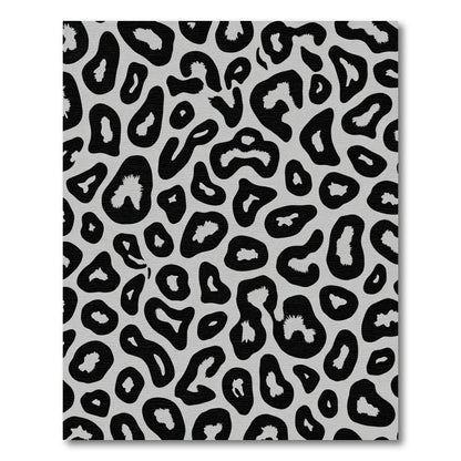 Black Gray Animal Print Spots Rug
