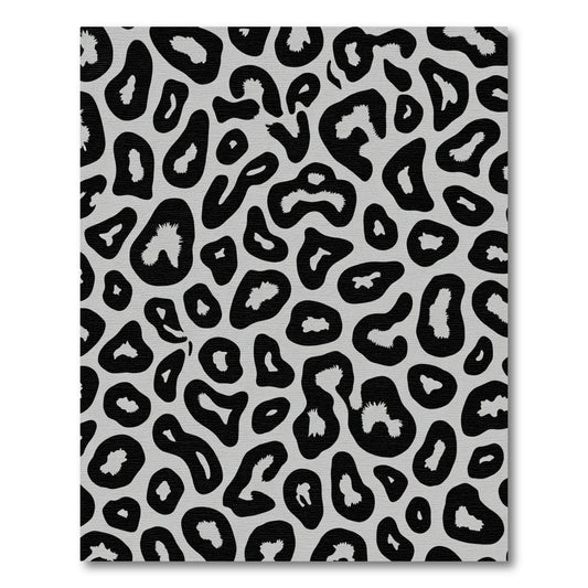 Black Gray Animal Print Spots Rug