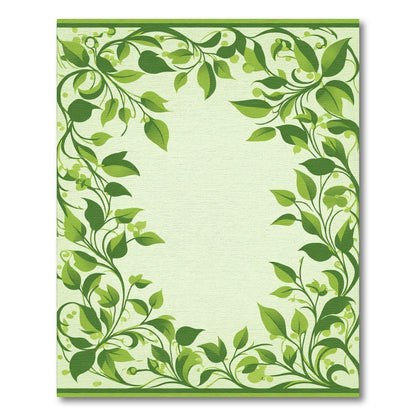 Green Leafy Vine Border Rug