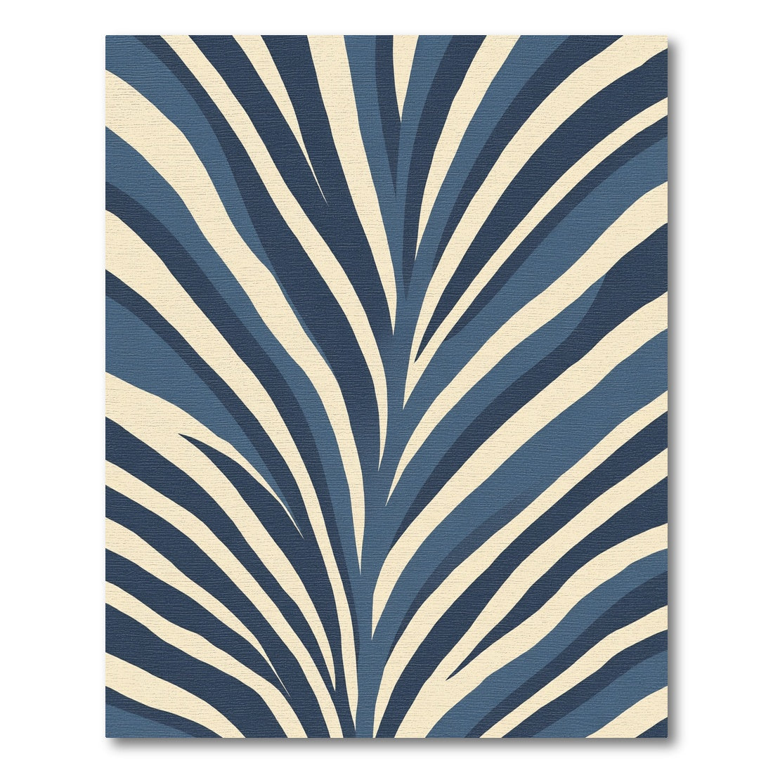 Deep Blue Cream Stripe Abstract Rug