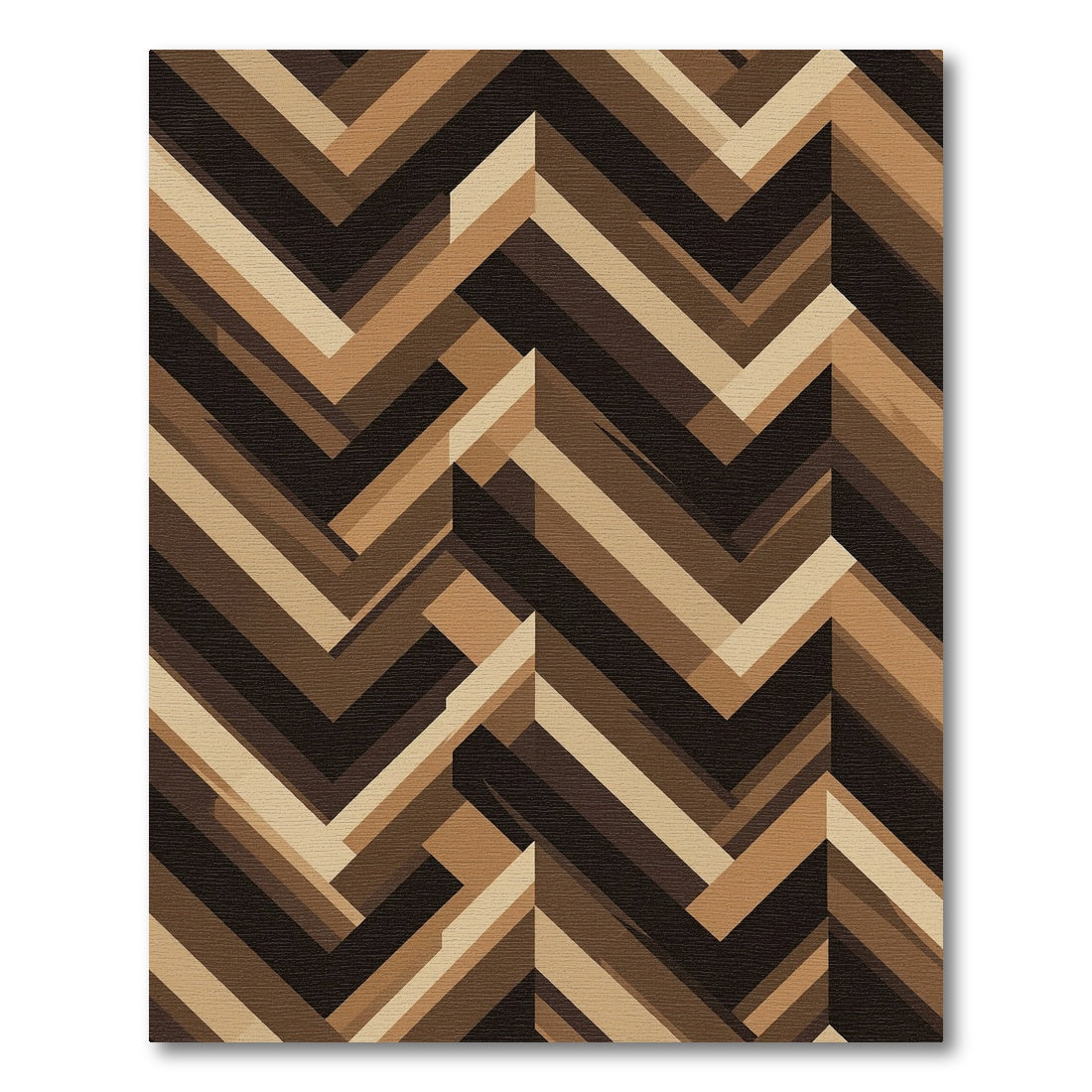 Earthy Toned Herringbone Gradient Rug