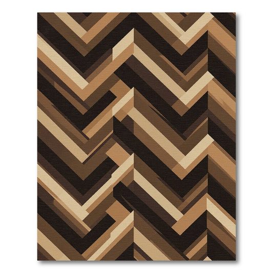Earthy Toned Herringbone Gradient Rug