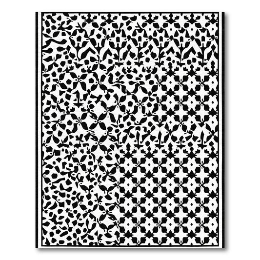 Monochromatic Organic Lattice Medallion Rug