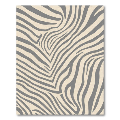 Neutral Beige Gray Zebra Stripes Rug