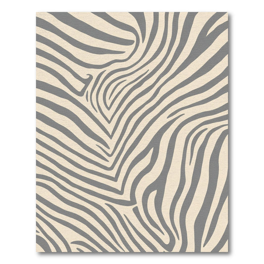 Neutral Beige Gray Zebra Stripes Rug