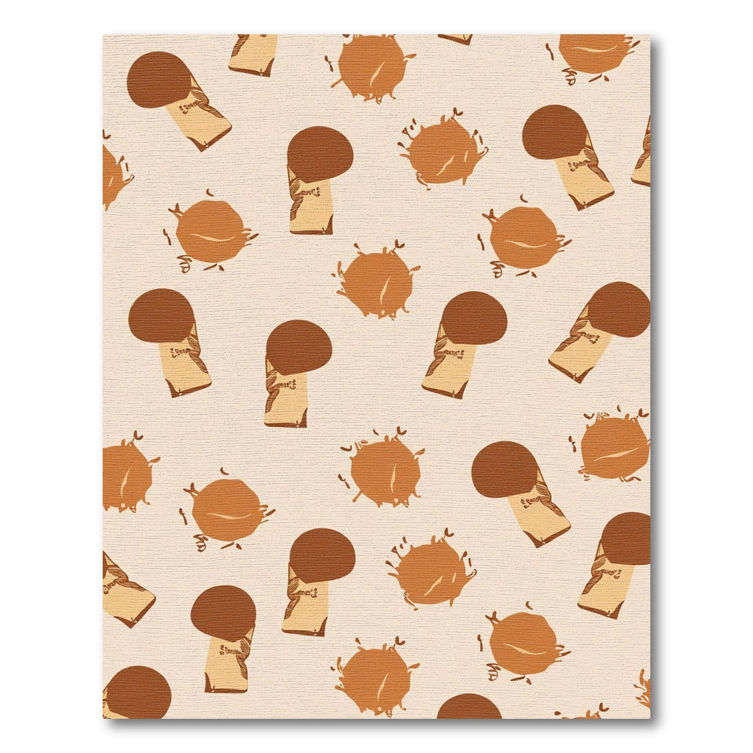 Brown Mushroom Ochre Scatter Rug